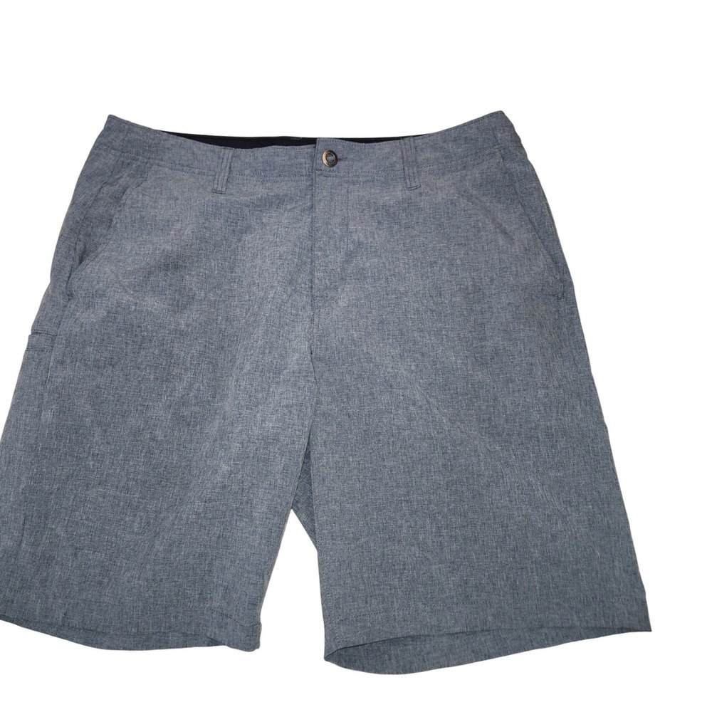 Volcom Mens Hybrid Chino Shorts Heather Blue Grey Size 38 Quick Dry Surf Skate